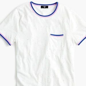 Speckled contrast cotton t-shirt